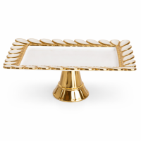 Тортівниця порцелянова на ніжці 25х16.5х10 см прямокутна ML2049