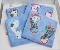 Рушник махровий Ніжки колір: блакитний (Туреччина)