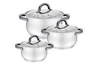 Набор посуды нержавеющий Maestro 1.8 x 2.5 x 3.5л (3шт) (MR-3522-6M-BLACK)