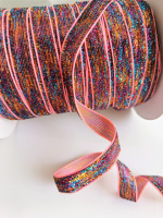 Лента бархатная с люрексом, шириной 1см, цена указана за 1 метр.