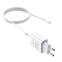 Набір СЗУ 110-240V HOCO C81A 1xUSB+ кабель Micro, 2.1A, кабель 1м, White, Blister