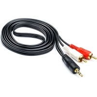 Кабель 3.5 на 2 тюльпана 2RCA-3.5mm 3015 1.3m Good, провод 3.5 jack на тюльпан для аудиоустройств (ST)