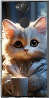 Чехол на Sony Xperia XA2 H4113 White cat 5646u-1357