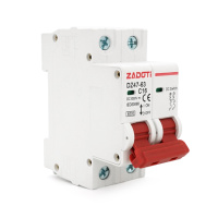Автоматический выключатель постоянного тока ZADOTI DZ47-63C16 2P DC1000V, 16A, 6kA, DIN, 35*75*79mm