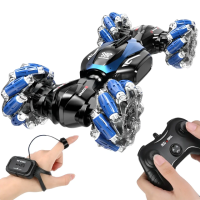 Машинка перевертень на радіокеруванні, з підсвіткою, від USB, NC02A, Синя / Машинка на пульті управління