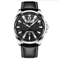 Чоловічий годинник Curren 8379 Silver-Black з кварцовим механізмом та календарем