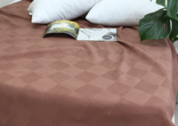 Простирадло-покривало піке 200х235 см. Клітина кавова