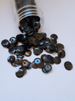 Пайетки / 7 мм /  черный / 5 грамм