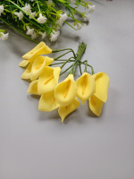 Каллы из фоамирана / 12 цветков / жёлтый