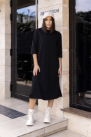 Трикотажна сукня вільного крою «Berry» | Норма і батал Чорний, 54-56