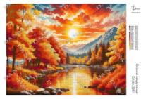 Схема під вишивку Осінній захід сонця