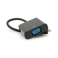 Конвертер micro HDMI (папа) на VGA(мама) 30cm, Black, 4K/2K, Пакет