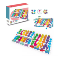 Развивающая игра «Логика-вкладыш 4 в 1» DF80 цифры, буквы, фигуры, транспорт