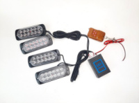 Стробоскоп під решітку 4шт 12LED I-BS-1-4-12LED-R+B з пультом 12-24V