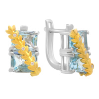 Серебряные серьги CatalogSilver с натуральным топазом, фианитами (2194491)