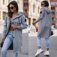 Жіночий кашеміровий кардіган з капюшоном «Dila» оптом | Норма | Розпродаж моделі Графіт, 42-44