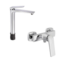 Набір змішувачів Qtap 2 в 1 Vlasta для душу (QTVL1028H102C + QTVLA4028102C) хром