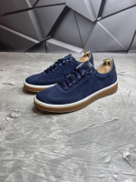 Демісезонні кеди з високоякісної м'якої натуральної замші колір синій