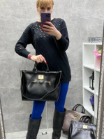 Чорна - ФОРМАТ А4 - велика, стильната та елегантна сумка на блискавці Lady Bags (0515)