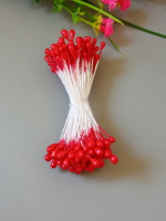 Тычинка 3 мм / красный / 95-98 шт / глянец двусторонняя