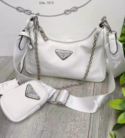 Женская сумка Prada Nylon Shoulder Bag White