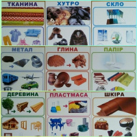 Набір карток «Різновиди матеріалів». (СП)