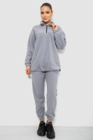 Спортивный костюм женский на флисе, цвет светло-серый, 241R2007