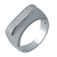 Серебряное кольцо CatalogSilver с фианитами, вес изделия 8,04 гр (2031482) 17.5 размер