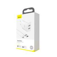 Мережевий Зарядний Пристрій Baseus TZCCFS-R USB For iP 2.4A 1m