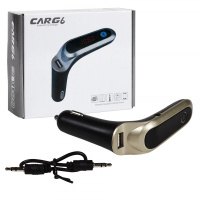 FM модулятор CAR G6 Bluetooth USB AUX MicroSD трансмиттер, FM модулятор для автомобиля. Цвет: золотой