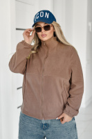 Флісова жіноча кофта на блискавці Jacket« | Норма та батал Капучино, 50-52