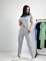Літній прогулянковий костюм трикотажний «Saimon» оптом | Норма і батал 42-44, Сірий