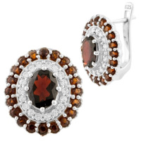 Серебряные серьги CatalogSilver с натуральным гранатом 5.963ct (1515129)