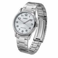 Чоловічий годинник Casio MTP-V001D-7B — класична модель з мінеральним склом та сталевим браслетом