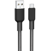 Дата кабель Hoco X69 Jaeger USB to MicroUSB (1m), Чорний - купити в SmartEra.ua