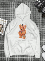 Біле чоловіче стильне оверсайз худі з трендовим дизайном