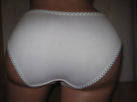 Трусики жіночі TMN бамбук розмір M/L (44-46) білі окантовка в горошок