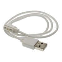 USB кабель для смарт часов универсальный магнитный 2 pin (2.8 x 9 mm) белый