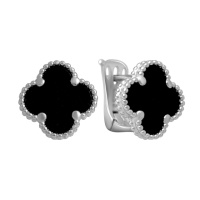 Серебряные серьги CatalogSilver с натуральным ониксом (2137993)