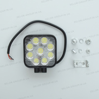 Фара-LED Квадрат 27W  82*80*30mm (3W*9) 10-30V Ближнє/Flood MINI (87 27W) (1шт)