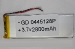 Литий-полимерный аккумулятор 4*45*128mm 3,7V (Li-ion 3.7В 3500мА·ч)