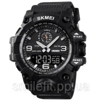 Годинник наручний чоловічий SKMEI 1586BK BLACK, водонепроникний чоловічий годинник, годинник спортивний. Колір: чорний