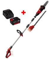 Висоторіз-кущоріз акумуляторний Einhell GE-HC 18 Li T- Solo : з АКБ 18V 4.0Ah, довжина шини/ножа 45см/40см,телескопічний