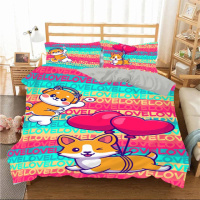 Постельное белье из плюш-велюра Любящие корги 2988 13520 215×150 см