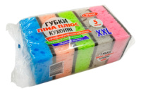 Губка для мытья посуды поролоновая пористая 100х70х35мм (5ШТ) (91456)