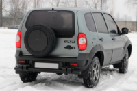 Задняя дуга AK015 Черная (нержавейка) для Chevrolet Niva 1998-2020 гг