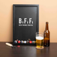 Рамка-копилка для пивных крышек «Beer Friends Forever», Черный, английский