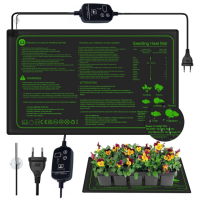 Теплый коврик для рассады с термостатом и регулировкой температуры, влагозащита, 25x52см 20Вт