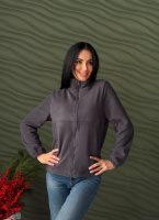 Флісова жіноча кофта на блискавці Jacket« | Норма та батал Графіт, 42-44