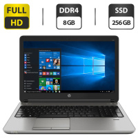 Ноутбук Б-класс HP ProBook 650 G2 / 15.6« (1920x1080) TN / Intel Core i5-6300U (2 (4) ядра по 2.4 - 3.0 GHz) / 8 GB DDR4 / 256 GB SSD / Intel HD...